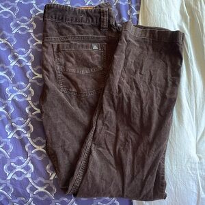 Brown Cuorderoy Low-Waisted Pants